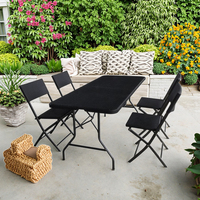 Table pliante portable en HDPE et fer de 180 cm, légère, en plastique recyclé, banc de pique-nique pour l'extérieur et la salle de bain