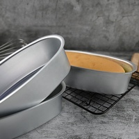 Moule à gâteau ovale en aluminium anodisé 226x113x60mm, moule à gâteau ovale antiadhésif pour gâteau au fromage, mousse, quiche, plaque à pâtisserie