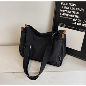 Bolso de mensajero diario de lona para mujer, sencillo y versátil, estilo coreano, clásico, de gran capacidad, cartero, <span class=keywords><strong>trabajo</strong></span>, ocio, bolso de hombro - Product Image 5