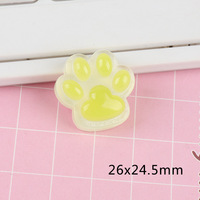 Accessoires en résine lumineuse transparente en forme de patte de chat, mignons et colorés, pour DIY, colle crème, matériel fait maison, dos plat, vente en gros