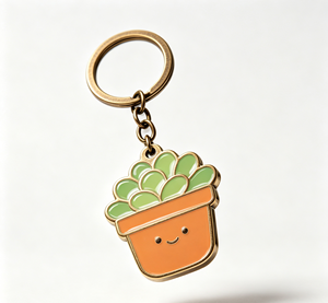 Llavero de Metal Personalizado con Diseño de Suculenta, Llavero Esmaltado con Imitación Antigua para Regalo Promocional - Product Image 3