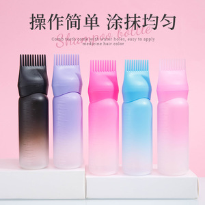 Hair <b>Dye</b> Bottle With Comb Gradient Color Large Size Portable Salon Use Plastic <b>Material</b> - Product Image 1