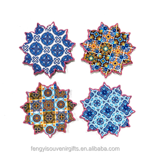 Posavasos de Cerámica Pintados a Mano con Forro de Corcho Ecológico, de Alta Calidad, Venta al Por Mayor de Fábrica, Decoración para el Hogar, Regalos y Recuerdos - Product Image 5