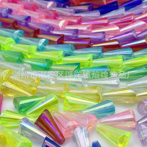 ลูกปัดอะคริลิคทรงเจดีย์รุ้ง หลายเหลี่ยม ปลายแหลม สำหรับทำเครื่องประดับ DIY อุปกรณ์เสริม พลาสติกเรซิ่นทรงตรง - Product Image 2