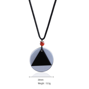 Pendentif personnalisé en terahertz taillé en pyramide 34 mm, agate rouge, collier <span class=keywords><strong>anti</strong></span>-radiation, directement de l'usine - Product Image 2