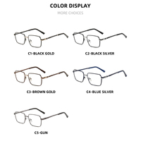 Nuevo Diseño de Montura de Lentes de Aleación Anti-Luz Azul Estilo Computadora, Lentes Metálicas Estilo Ejecutivo