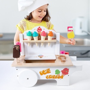 Set Permainan Gerobak Es Krim Kayu Realistis untuk Anak-anak dengan Es Krim dan Es Loli Palsu untuk Anak Perempuan Usia 4-6 Tahun - Product Image 2