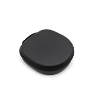 Étui rigide personnalisé en EVA noir pour casque audio, sac de transport portable avec poche en filet pour casques supra-auriculaires