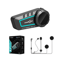 Casque FreedConn KY V2 avec fonction de partage de musique, double appareil, 2 motards, réduction du bruit, étanche IP65, intercom pour moto