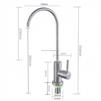 Robinet Purificateur d'Eau Manuel RO en Acier Inoxydable KAMAMUTA à Bec Col de Cygne pour Usage Domestique, Commercial et Hôtelier avec Garantie d'un An