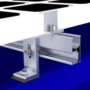 Système de montage de panneaux solaires photovoltaïques pour toiture métallique, <span class=keywords><strong>crochet</strong></span> pour toiture en tôle d'aluminium, support en I, rail de montage en acier inoxydable - Product Image 6