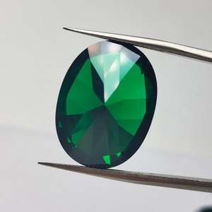 15x20mm Forme Ovale Vert CZ Pierre Gemmes Synthétiques Zircone Cubique pour la Fabrication de Bijoux - Product Image 2