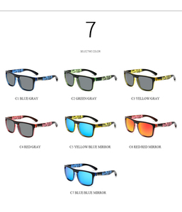 Biểu tượng tùy chỉnh Kid của nam giới phân cực UV Kính mát với màu đỏ và màu xanh vuông đinh tán khung PC Chất liệu kính mặt trời - Product Image 6