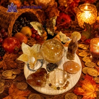 Ensemble d'objets d'art en cristal de citrine naturelle, ornements en pierre sculptés à la main, cadeau pour la décoration de la maison et du bureau