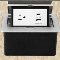 Versteckte Arbeitsplatten-Steckdose mit USB 5V 2.1A USB-C Ladefunktion, Pop-Up Desktop-Steckdose, 16A Nennstrom, NFC CN