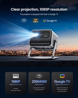 Proyector Wifi para Videojuegos y Cine en Casa con Certificación Google-TV, Nativo 1080P, 2200ANSI, Alto Lumen, 5G, Láser 4K, 3D