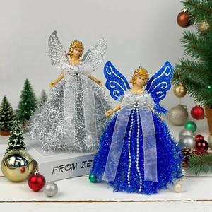 Décoration <span class=keywords><strong>de</strong></span> Noël <span class=keywords><strong>en</strong></span> peluche artisanale <span class=keywords><strong>de</strong></span> luxe <span class=keywords><strong>en</strong></span> gros, ange pour le sommet <span class=keywords><strong>de</strong></span> l'arbre, ornement festif pour bureau, idéal pour les fêtes et la décoration intérieure. - Product Image 4