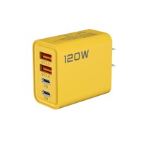 Pengisi Daya Dinding 120W Bahan PC+ABS Tahan Api 2 PD+2USB 5V2A Colokan EU US KR QC3.0 Tipe C Pengisi Daya Ponsel