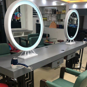 Traditioneller Stil Holz stahl Friseur Friseur Friseur Friseursalon Innen architektur Dekorative Friseurs piegel Designs - Product Image 1