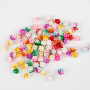 定制彩色杨梅形状塑料人造珍珠珠用于珠宝制作