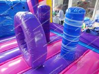 Parcours d'obstacles gonflable pour courses, avec thème 'Frozen' et 'Snack Water', château gonflable extérieur décoratif, petite machine distributrice et jeu de carnaval