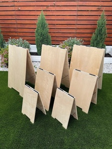 Panneaux A-frame DIY vierges en bois pour entreprises, sans personnalisation, autoportants, en contreplaqué, type sandwich, personnalisables - Product Image 2