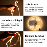 Bande lumineuse LED COB 24V, 560 LED/m, double couleur CCT 2700K-6500K, ruban LED intelligent adressable WS2811 SPI, 14W/m, 10mm, découpable, 5m/rouleau