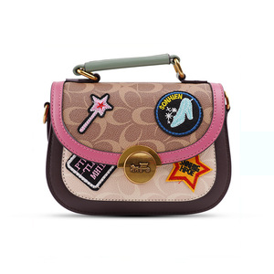 <span class=keywords><strong>Sac</strong></span> à main de luxe de créateur avec monogramme pour femme, tendance, patchwork, appliqué, sacoche vintage, <span class=keywords><strong>sac</strong></span> à bandoulière à poignée supérieure - Product Image 2