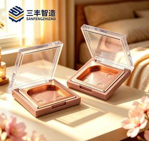 พาเลทเครื่องสำอางพลาสติกทรงสี่เหลี่ยมพร้อมฝาใสสำหรับเก็บอายแชโดว์ - Product Image 2