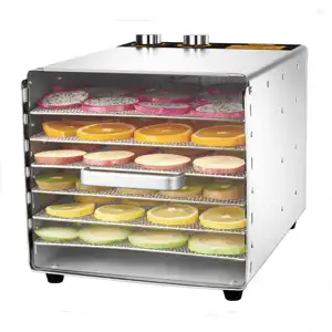 Electric Fruit Dryer Full Glass Door Food Dehydrator Drying Machine With 6 Layers In Stock