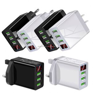 Manufacturer Wholesale 3-Port USB Wall Charger with Digital Display for Fast Charging <b>UK</b> EU US <b>Plug</b> Head - Product Image 2