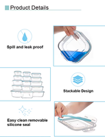 Boîte de conservation alimentaire en verre réutilisable anti-fuite SWX avec valve de décompression et couvercle hermétique en PP pour l'école et les repas à emporter