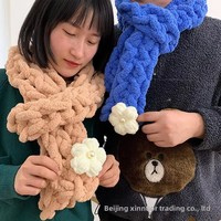 Perlengkapan Rajut Tangan Syal Katun Jinhua Grosir dengan Benang Tebal DIY untuk Merajut dengan Jari, Menjaga Kehangatan, Hadiah Buatan Tangan yang Sempurna