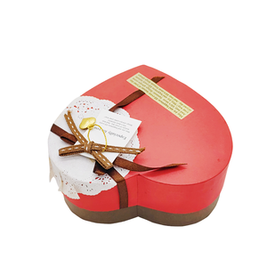 Luxury <b>Red</b> Kraft Paperboard Handmade Custom Logo Gift Box Women Heart-Shaped <b>Ribbon</b> Design Rigid Cardboard Packaging Perfume - Product Image 1