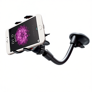 Support de téléphone portable universel à ventouse pour pare-brise de voiture, rotation à 360 degrés, en plastique noir - Product Image 1