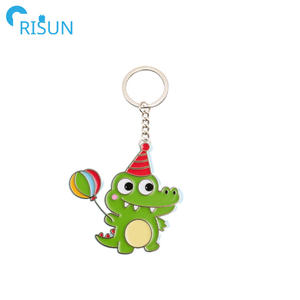 Vente en gros de chaîne crocodile crocodile émail animal porte-clés porte-clés croco sport capitaine surf gator logo personnalisé - Product Image 3