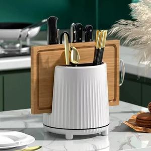 Portaoggetti Girevole da Cucina Multifunzionale da Appoggio, Porta Bacchette Integrato, Contenitore per Coltelli Domestico - Product Image 3