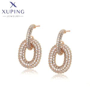 X000724346 XUPING Pendientes de Joyería con Circonita Infinito en Color Oro de 18K para Mujer, Eventos Formales, Lote al por Mayor, Pendientes de Botón - Product Image 1