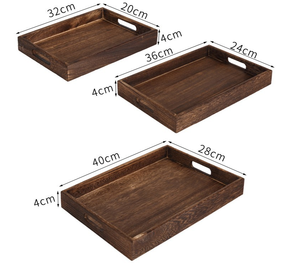 Tốt nhất mộc mạc bằng gỗ phục vụ khay với xử lý đa năng paulownia gỗ ăn sáng khay thủ công bằng gỗ hộp tường dấu hiệu - Product Image 4