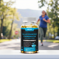 OEM ODM Sans OGM Glucosamine Chondroïtine Collagène MSM Vitamines Capsules molles à haute concentration Soutient les articulations, les cheveux, la peau Adulte