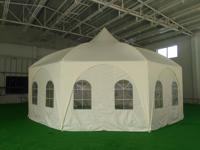 Carpa Hexagonal para Fiestas, 240 g/m², PVC y Poliéster, Tubo de Acero de 32 mm, Paredes Laterales Modulares, Gazebo para Eventos en Todo Tipo de Clima, para Jardín