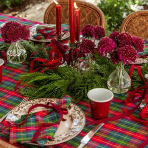 Luxury Classic Christmas <strong>Tartan</strong> Plaid Cotton Linen <strong>Napkins</strong> Easy to Clean Holiday Check Cloth <strong>Napkins</strong> for Xmas Winter Table Decor - Product Image 2