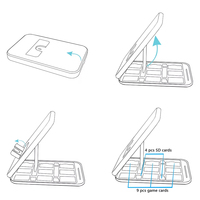 Support de chargeur pliable en plastique NS2 NS1 pour console de jeu Nintendo Switch 2 Switch1 Switch Lite Oled avec emplacements pour cartes de jeu