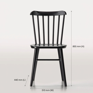 Silla de Comedor Moderna de Madera Estilo Escandinavo, Acabado Negro, Diseño Estable, Muebles para el Hogar - Product Image 2