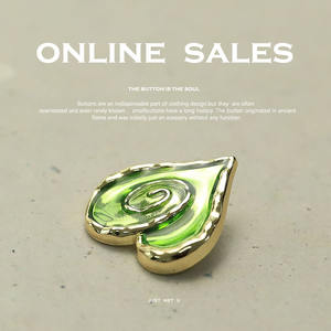 Suministro de fábrica, botón de Metal dorado con forma de corazón, 18mm, nuevo botón elegante para abrigo de mujer, botones decorativos - Product Image 5