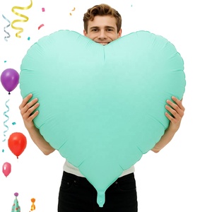 Ballons en aluminium fluorescents en forme de cœur de 32 pouces pour les fêtes et les mariages - Product Image 1