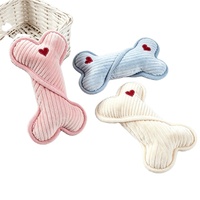 Jouet sonore en peluche pour chat et chien, résistant à la mastication, pour la dentition, en forme d'os à bords en velours de maïs, pour les programmes de marques d'animaux de compagnie en gros