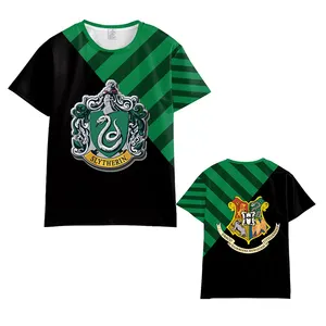 Летняя Повседневная футболка с коротким рукавом, футболка с принтом «Гарри Поттерс четыре Академии» с логотипом