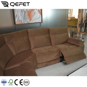 أريكة زاوية حديثة قابلة للتعديل بخمسة مقاعد من القماش الرمادي، مجموعة أرائك مستطيلة الشكل لغرفة المعيشة والفيلات مع أرجل معدنية - Product Image 5