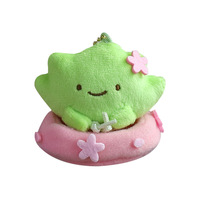 KpopCute Saitama Édition Limitée Porte-clés Pendentif en Peluche de Dessin Animé, motif crevette frite, chat jaune et herbe, en fibre de polyester